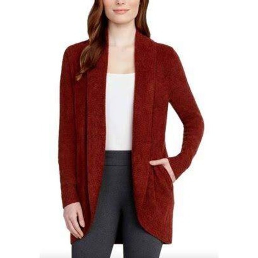 Max & Mia Sweater Womens XL The Essential Travel Cardigan Rust Orange Red Knit
